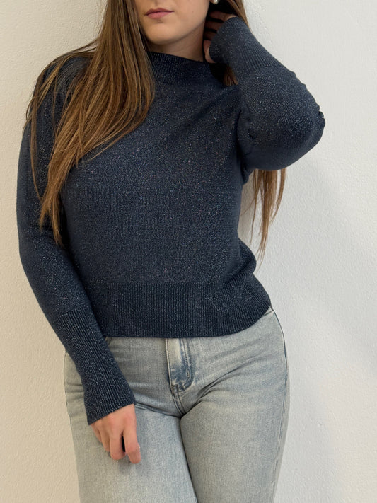 Maglioncino Lurex Blu Notte