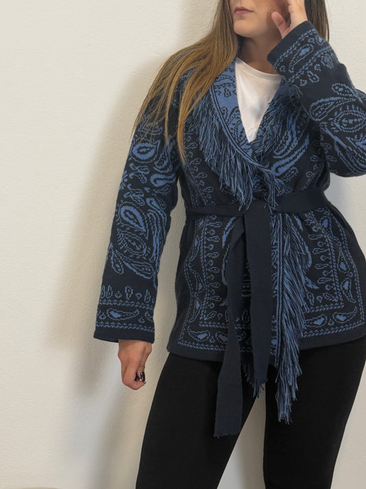 Cardigan Bandana Blu e Azzurro