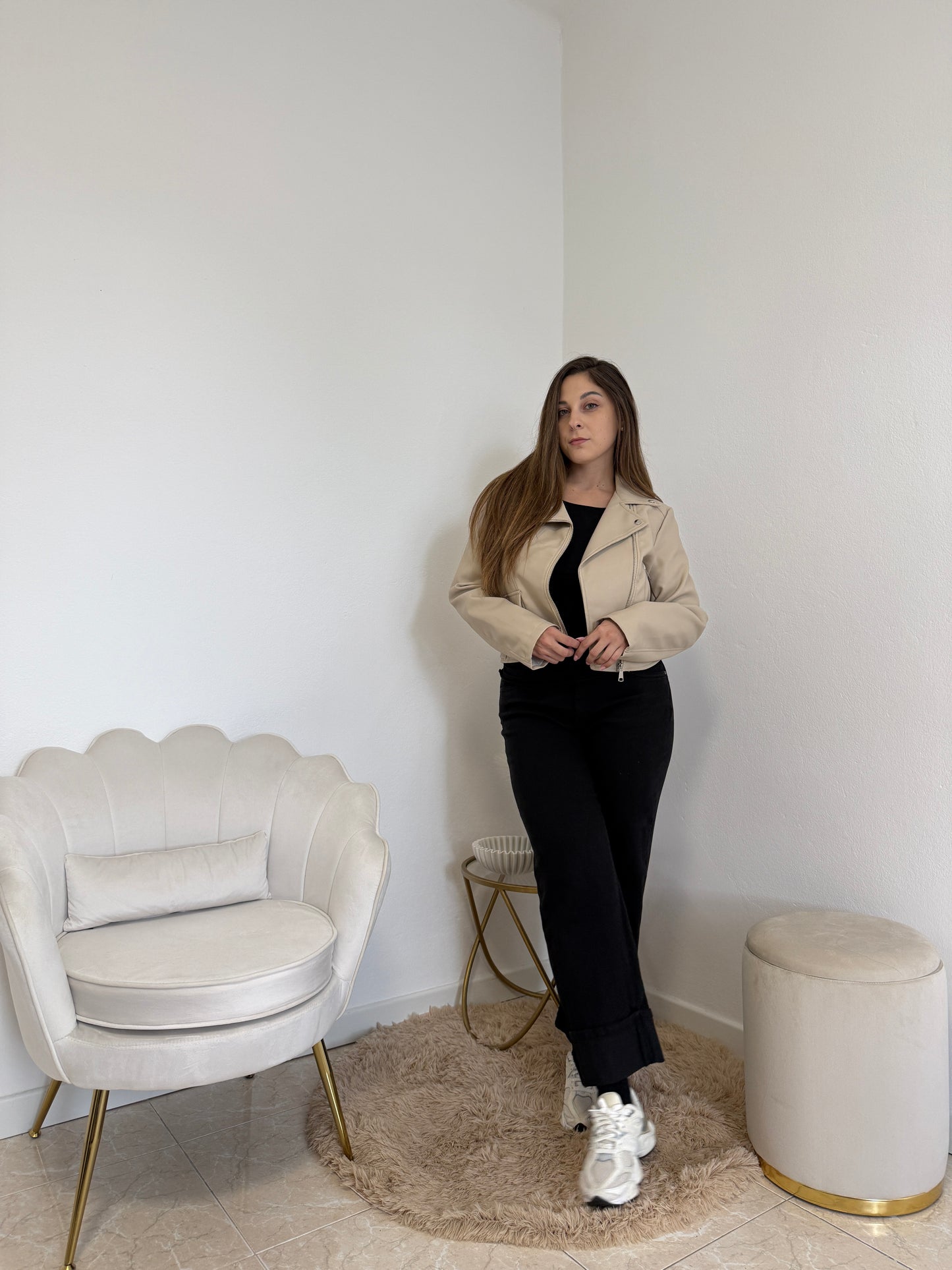 Chiodo Ecopelle Beige