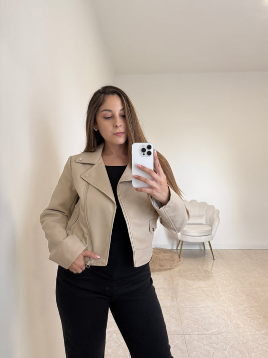 Chiodo Similpelle Beige