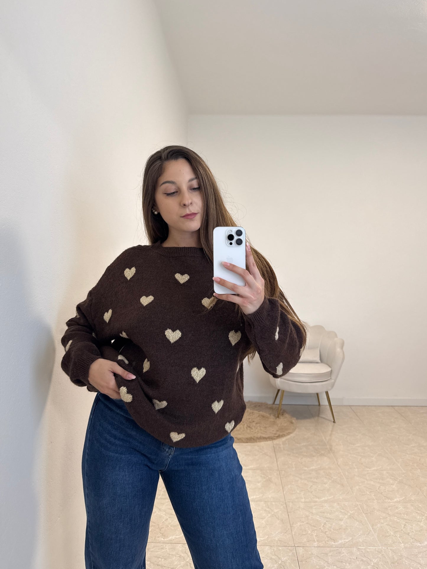 Maglione Heart Cioccolato