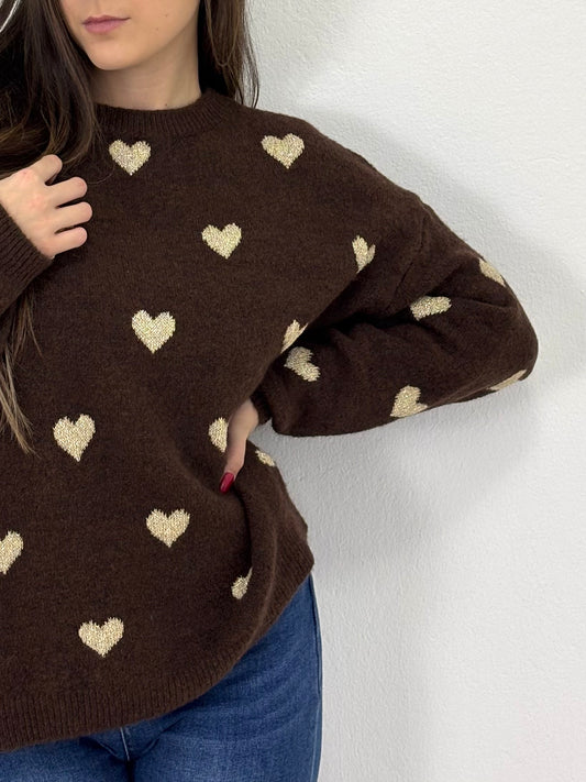 Maglione Heart Cioccolato