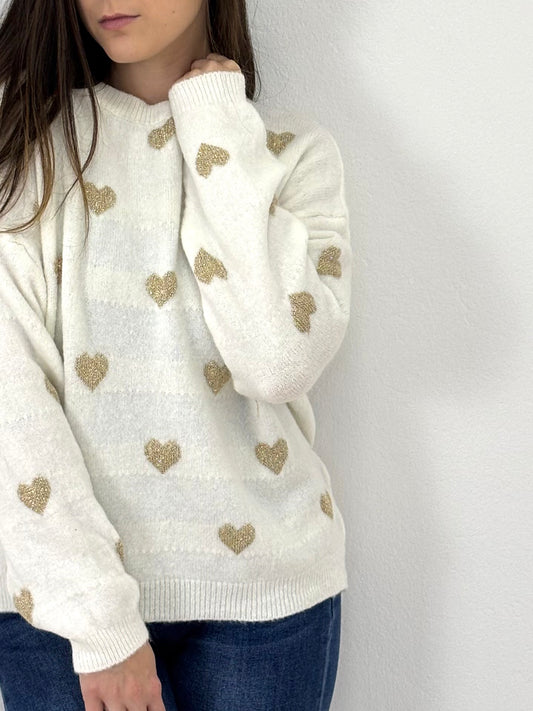 Maglione Heart Bianco