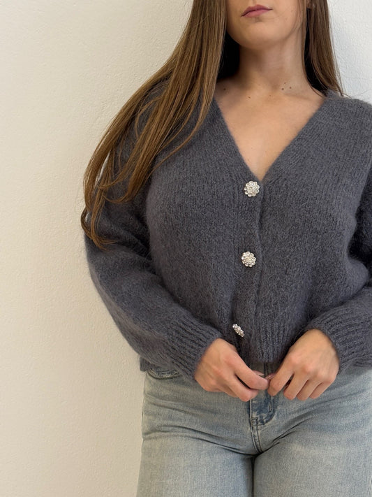 Cardigan Gioiello Grigio Fumo