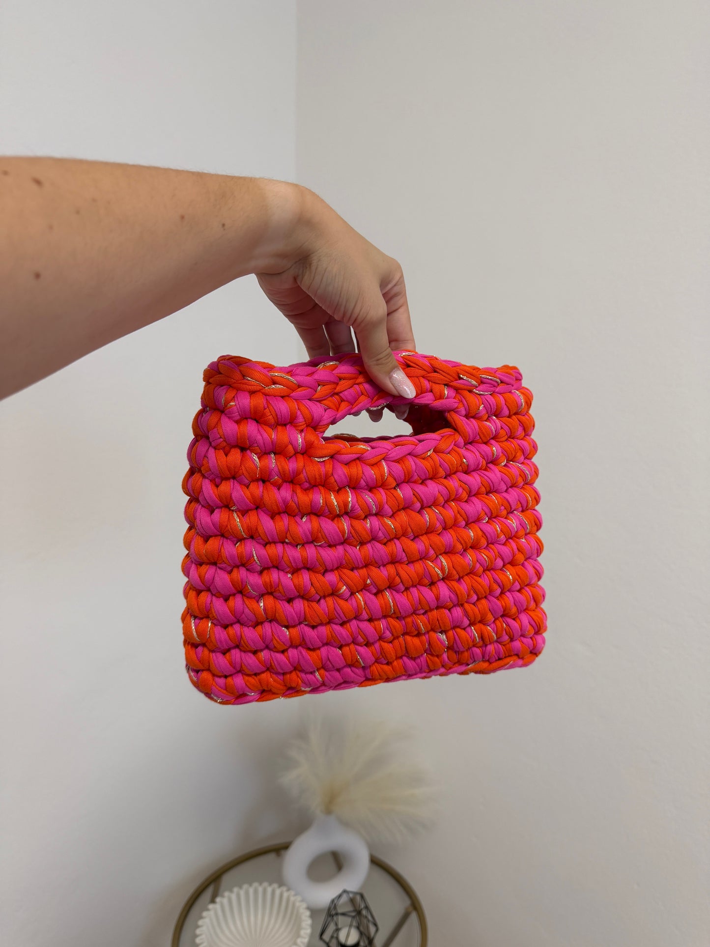 Miky Bag - Tricolor Arancio, Fucsia e Oro