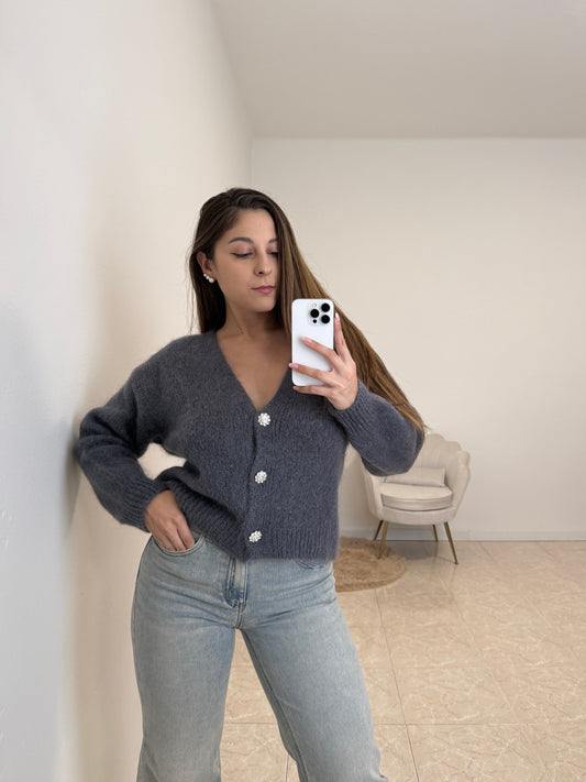 Cardigan Gioiello Grigio Fumo