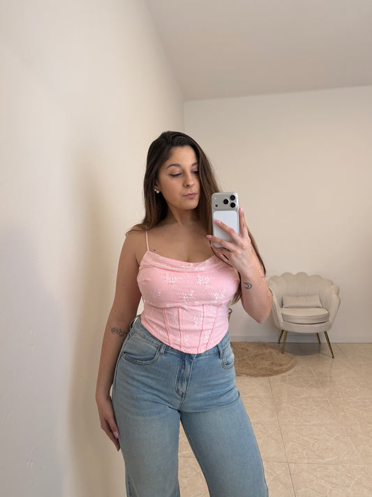 Top corsetto Daphne Rosa