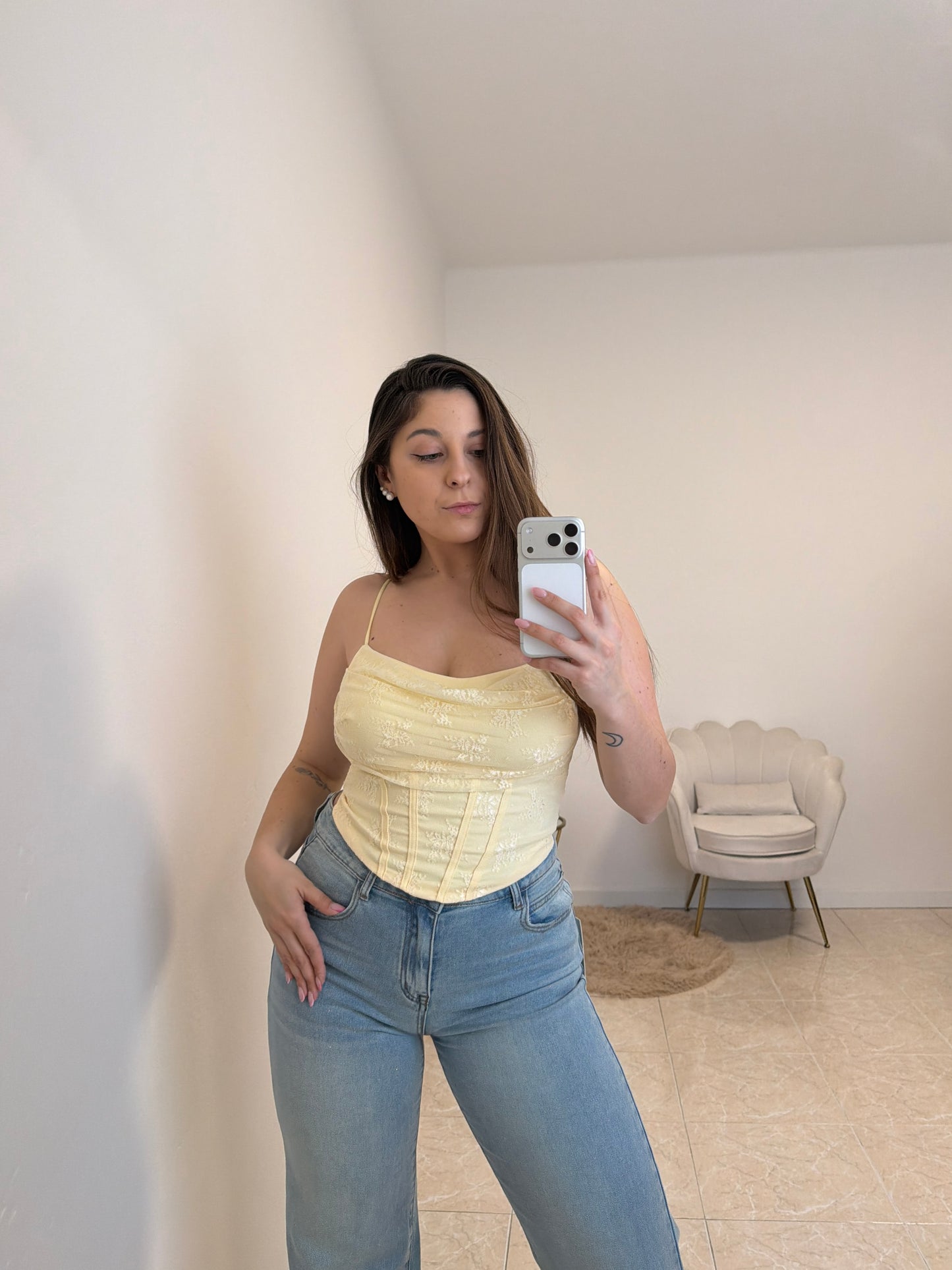 Top corsetto Daphne Giallo