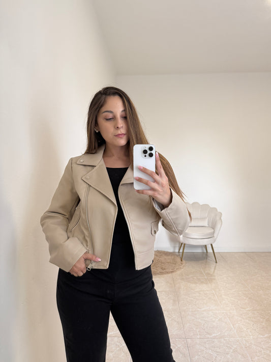 Chiodo Ecopelle Beige