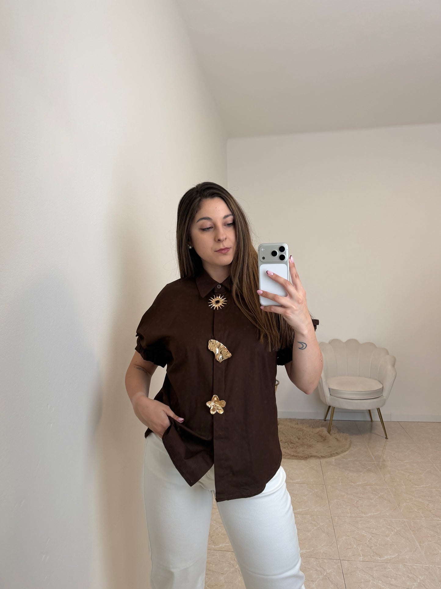 Camicia Gold Cioccolato