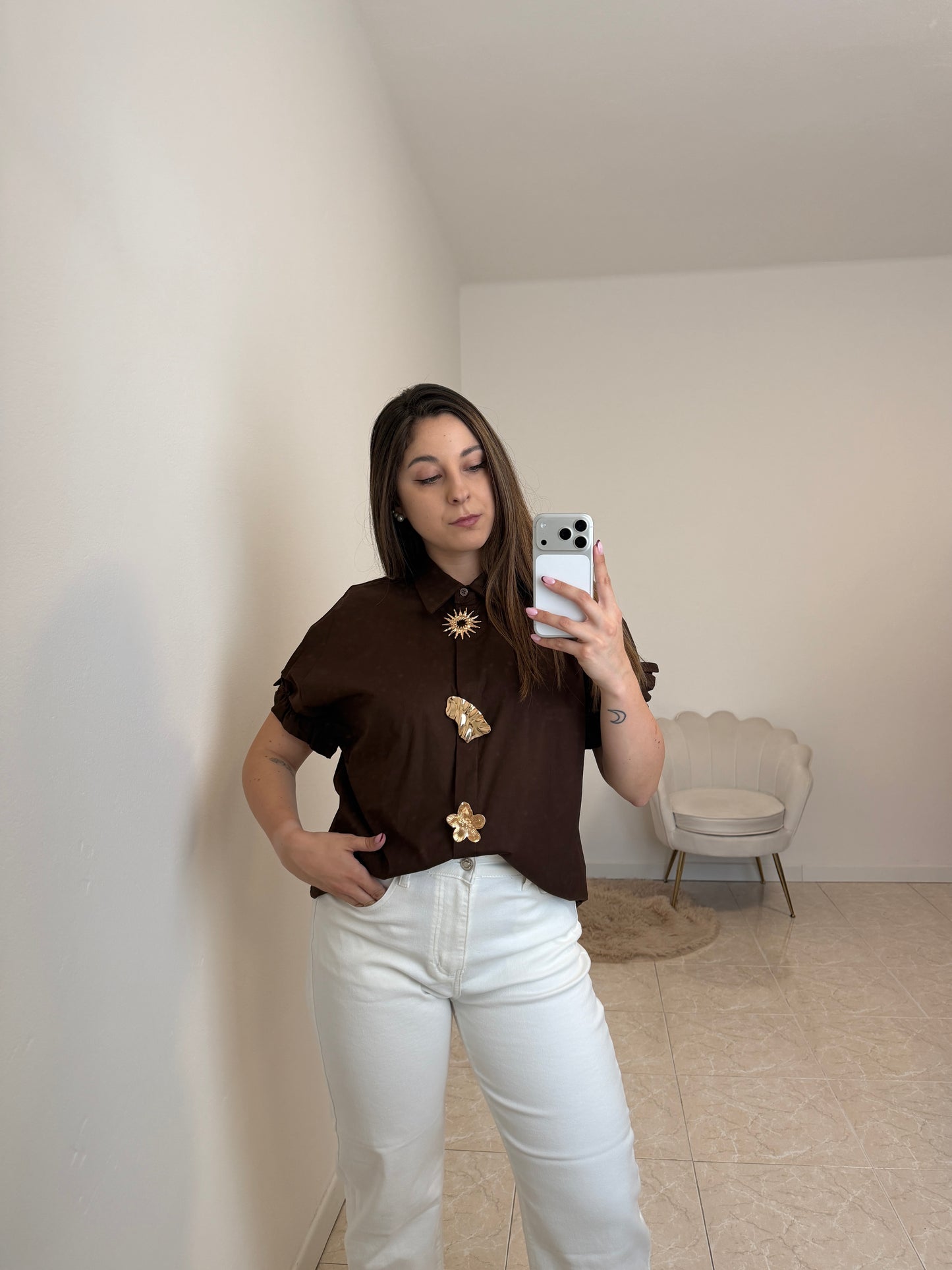 Camicia Gold Cioccolato