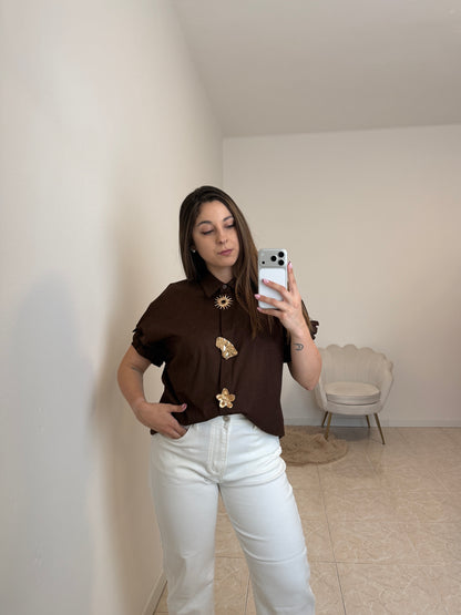 Camicia Gold Cioccolato