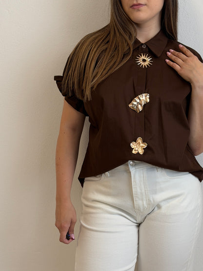 Camicia Gold Cioccolato