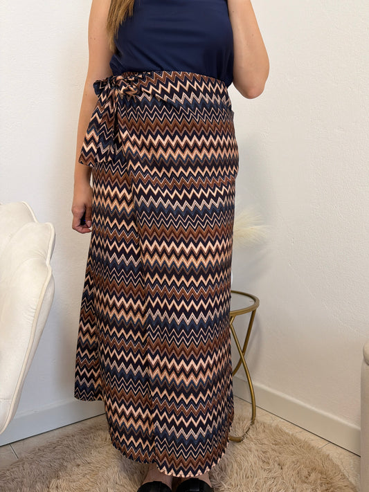 Gonna Pareo Zig Zag Blu