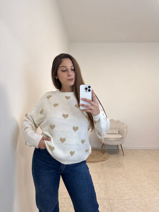 Maglione Heart Bianco