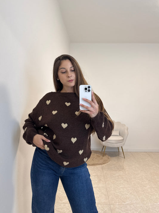 Maglione Heart Cioccolato