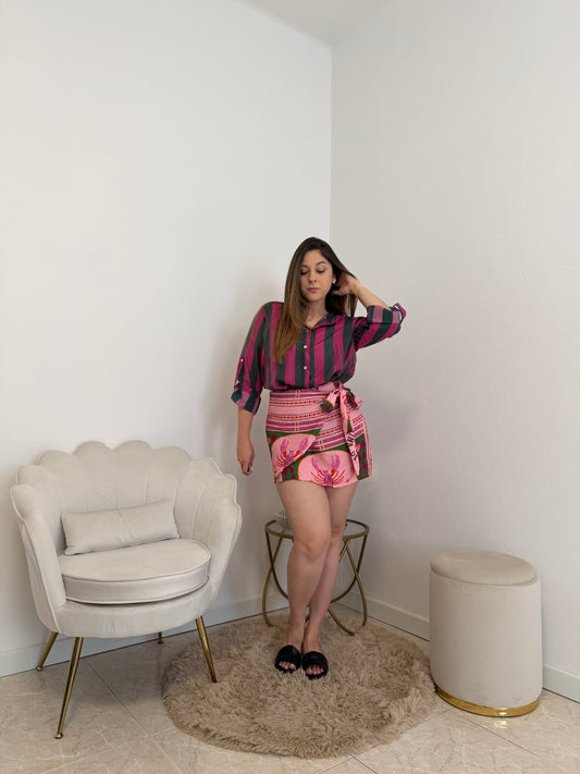Camicia Righe Fucsia