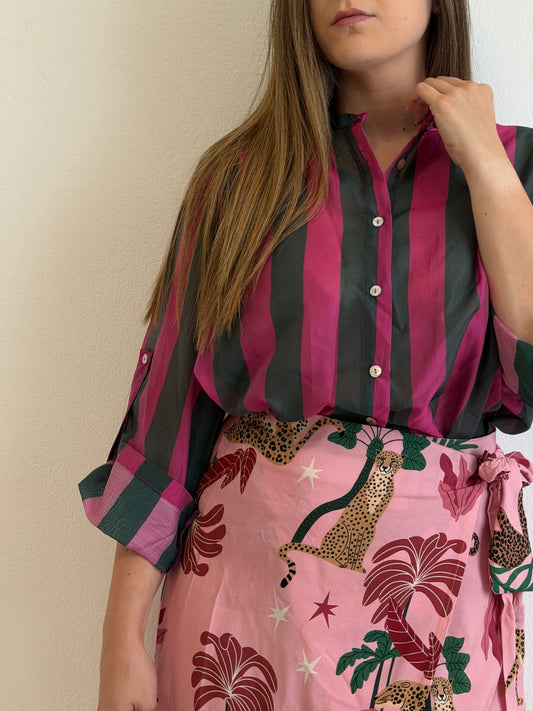 Camicia Righe Fucsia