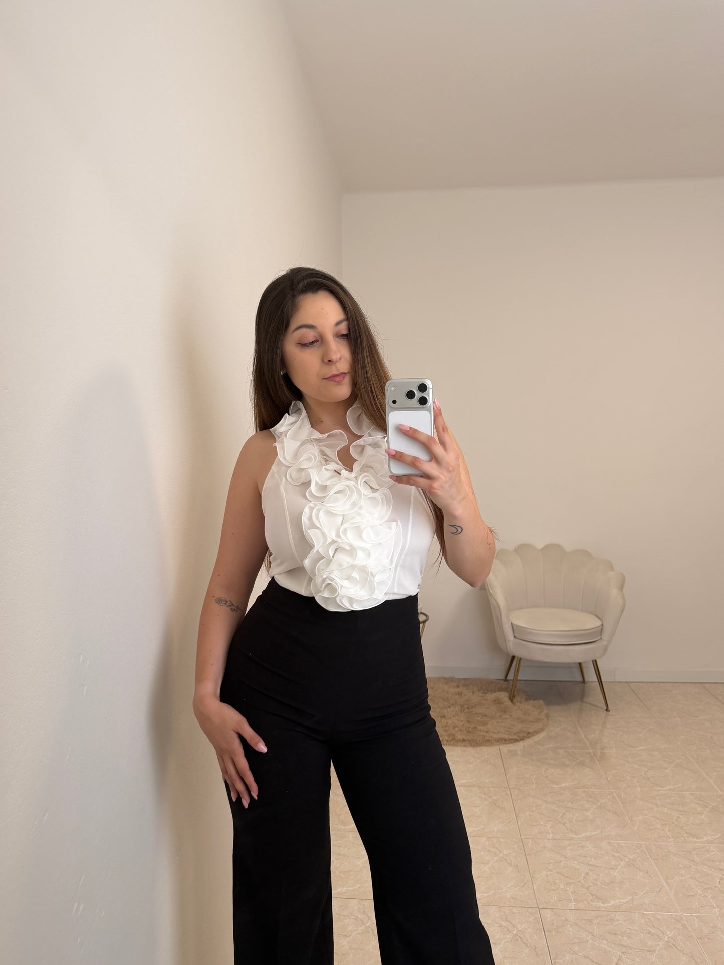Maglia Chiffon Bianca